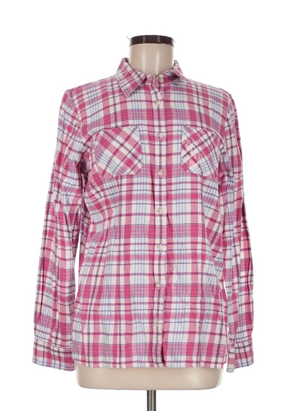 LL Bean Pink Plaid Flannel Shirt for Women